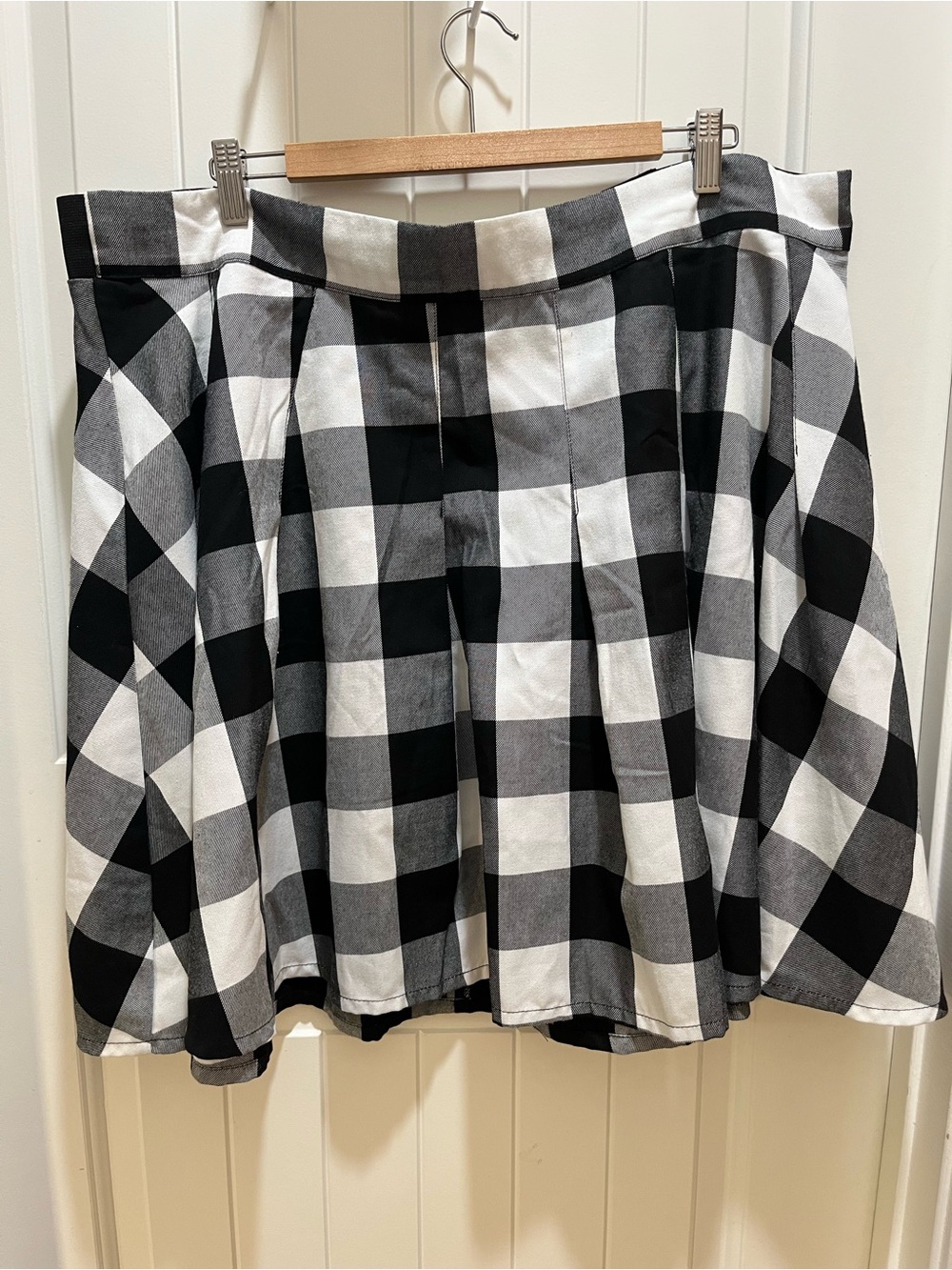 Torrid Women's Black and White Buffalo Plaid Circle Skirt - 3